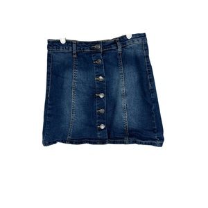 Hot Kiss button up denim jean mini skirt Y2K dark wash size M Skylar Skirt